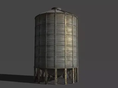 Lowpoly silo  Low-poly 3D model purchase