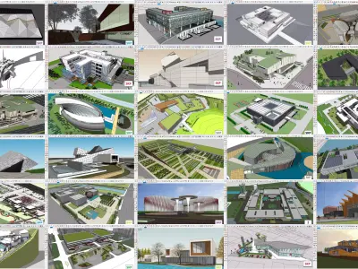 Collection 28 Sketchup Museum and cultural models 3D Model Pack
