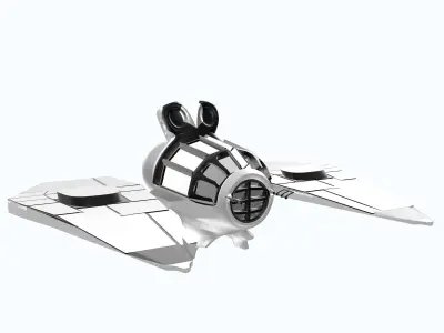 Space Ship Ultra Game Ready Low-poly 3D model