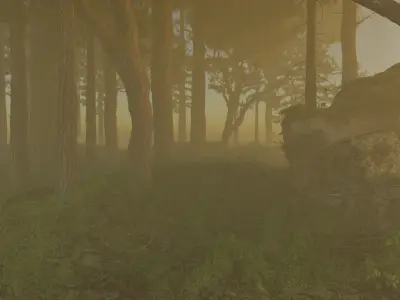 3D realistic forest scene creation with blender  Low-poly 3D model