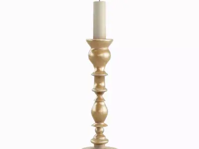 Elegant Candlestick Set  Low-poly 3D model