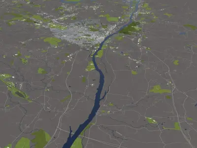 Albany New York USA 50x50km 3D model