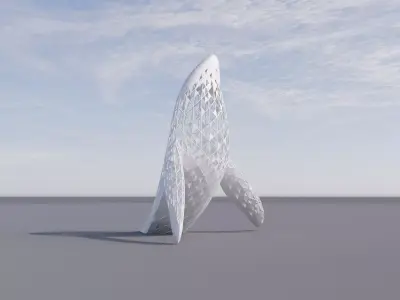 Whale sculpture 3D model