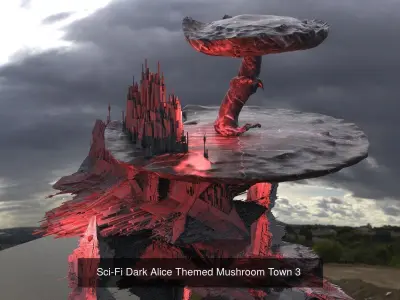 Alien Mushroom Collection 3D Model Pack