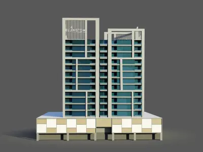 DT1-Ellington Building - Dubai Low-poly 3D model