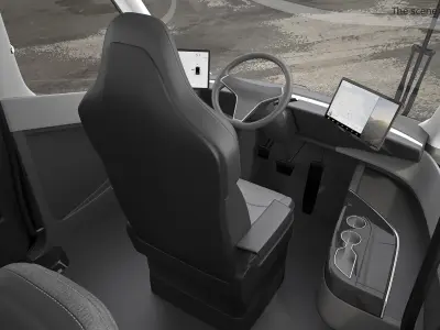  Tesla Semi Heavy Duty Truck Blue Rigged 