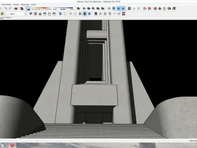  Antonio Sant elia monument  Low-poly 3D model