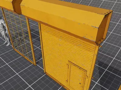 metal shutter  Low-poly 3D model