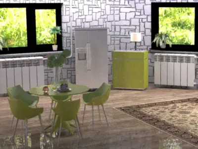 interior in the living room 3D model