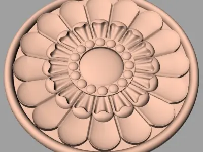 Furniture decoration round flower 3D STL model for CNC E918 3D model