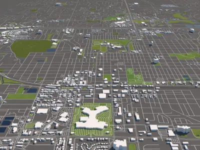 Bismarck North Dakota USA 50x50km 3D model