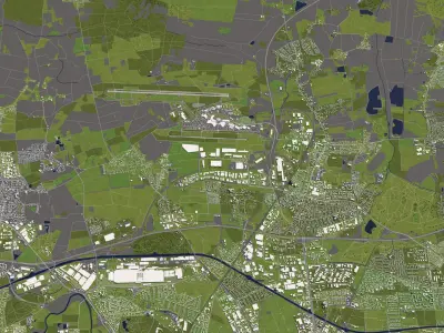 Hanover Germany 50x50km 3D City Map 3D model