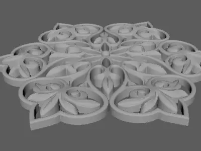 rosette snowflake 3D model buy