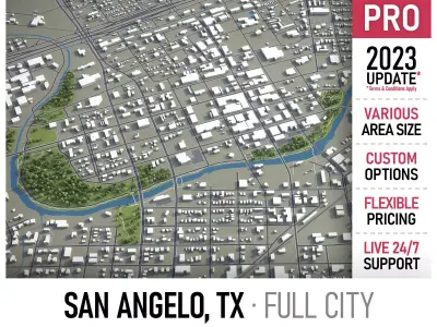 San Angelo - Texas  Low-poly 3D model