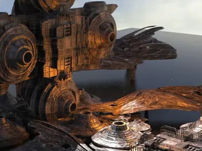 Ocean alien base rig 5 3D model