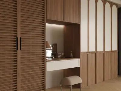  French retro style built-in dressing table 3D model