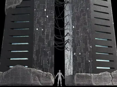 Portal Gate Sci Fi Low-poly 3D model