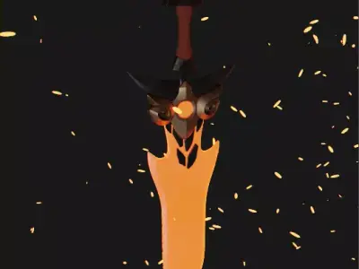 fire sword 3D model buy