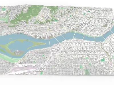 Cityscape Portland Oregon USA 3D model