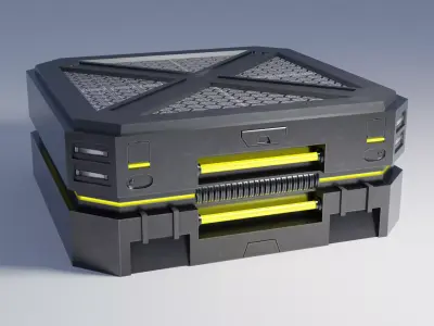 Sci-Fi Crate 5 Low-poly 3D model