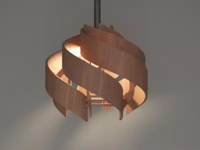Wooden Lamp Shade 3D model