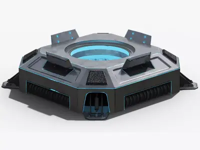 Animated Sci-fi Teleporter Platform Low-poly 3D model