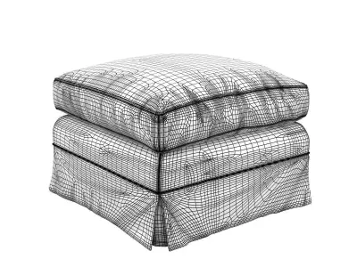 Howard Club Footstool 3D model