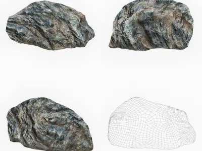 Cliff Rock Collection Low-poly 3D model