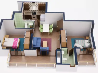3D Floor Plan Model 38 3D model