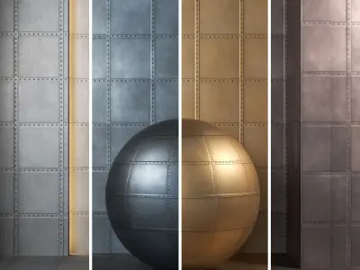 4K Steel Metal Plate Textures  - 12 in 1 - Seamless PBR Texture