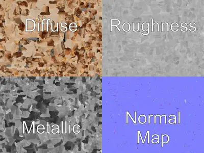 Baroque Grotto Sculpture with Luxurious Curls model pack Low-poly 3D model