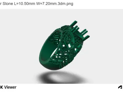 Architectural Gem Ring 3D print model
