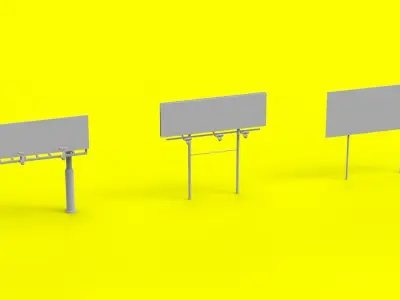 Billboards Collection billboard stand Low-poly 3D model