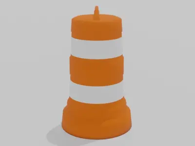 Traffic Barrel Low-poly 3D model
