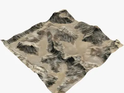 Desert Rock Circ B 300315 Low-poly 3D model