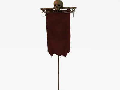 Skull banner Low-poly 3D model
