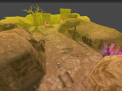 Casual Tiny Environment - Wasteland Set Low-poly 3D model