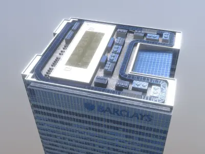 London Buiding Barclays 20ChurchillPlace Low-poly 3D model