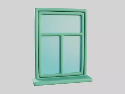 Cartoon Window 25a 3D model