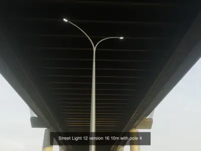 Street Light 12 with pole 4 3D Model Pack