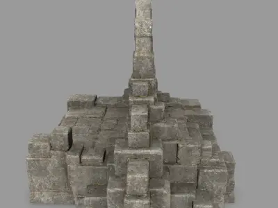 gate 7 stone arch with bricks Low-poly 3D model