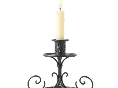 Elegant Iron Candle Holder model pack Low-poly 3D model