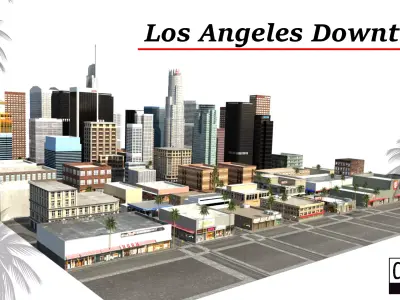 Los Angeles Hollywood Downtown California America LA 3D model