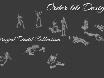 Destroyed Droid Collection Legion Scale 3D print model