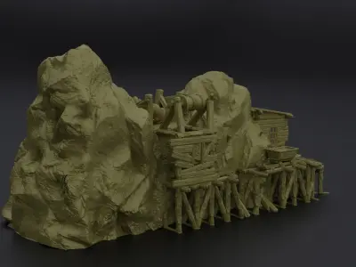 Abandoned Mine Tabletop Terrain 28 MM 3D print model
