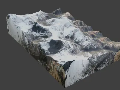 Dhaulagiri VI Mountain Low-poly 3D model
