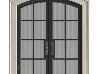 Entrance modern street arched Art Deco Doors 3D model