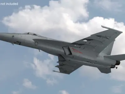  FA-18E Super Hornet Fighter Jet Rigged for Cinema 4D 