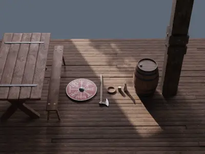 Viking Tavern 3D Model Low-poly 3D model