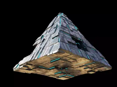 lowpoly Spaceship Pyramid sci fi Low-poly 3D model